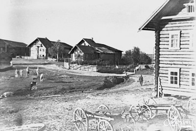Деревня Тукса. Олонецкий район, 1939 г. Автор съёмки Г.А. Анкудинов